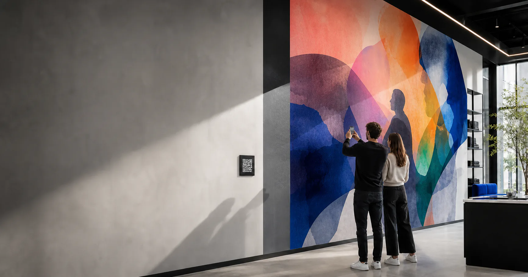 Décor mural Empreinte M dans un intérieur élégant